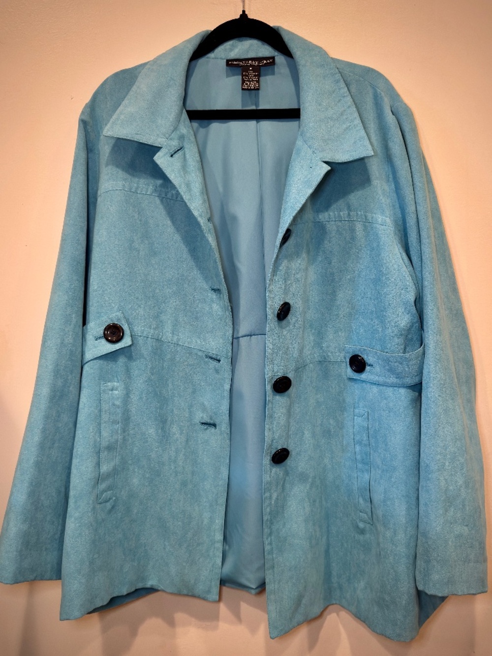 Women's Soft Lightweight Faux Suede Jacket Size 16 Aqua Blue | Monterey Bay